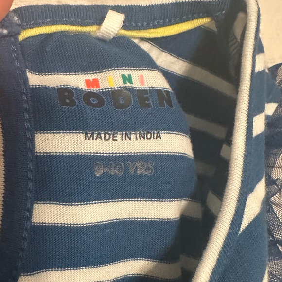 Mini Boden Blue Striped Appliqué Dress with Tulle Skirt - Picture 7 of 7